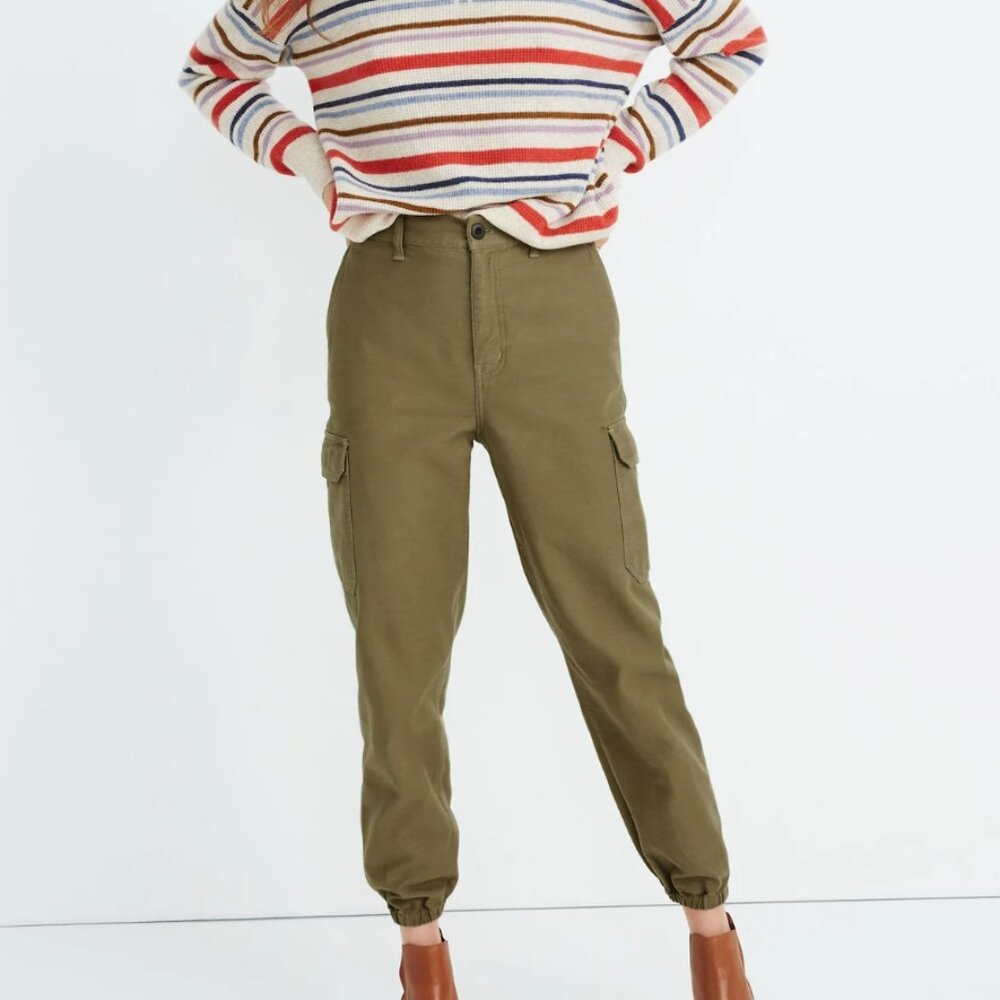 NWT Madewell High Rise Cargo Fatigue Pants Size 26 in Olive Green